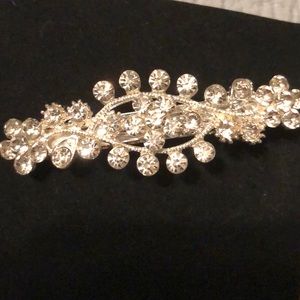 Silver and rhinestone hair clip